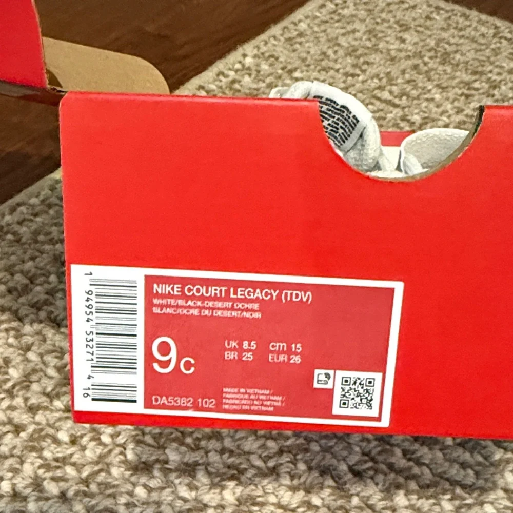 NWT Nike Court Legacy Toddler Sneakers 9C black and white - Picture 5 of 5